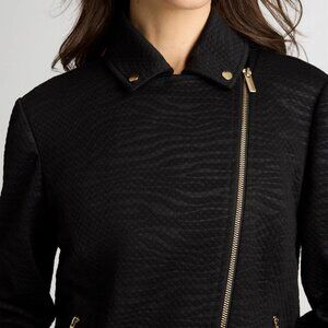 Chico's Embossed Knit Moto Jacket